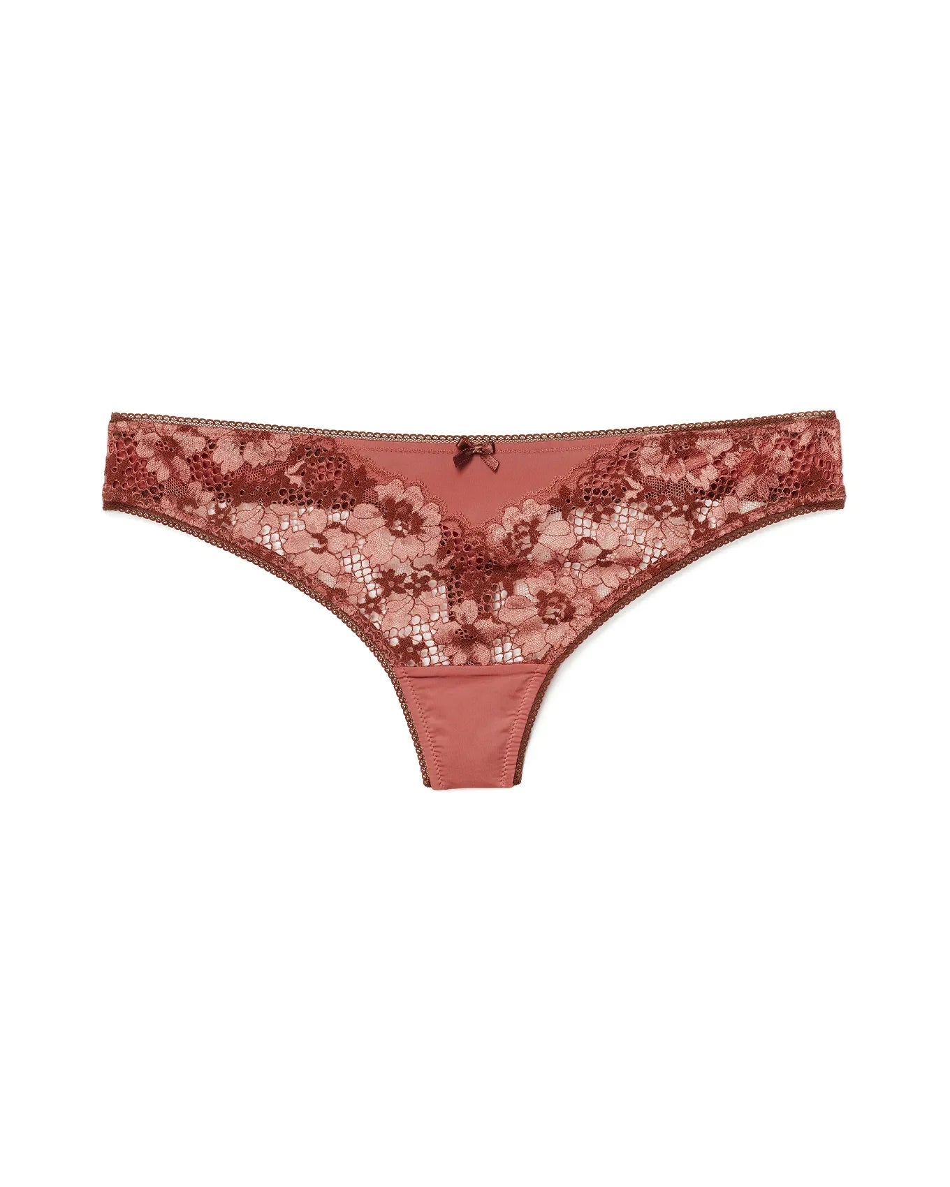 Adore Me Lugo Bikini Panty in color Brick Dust and shape thong