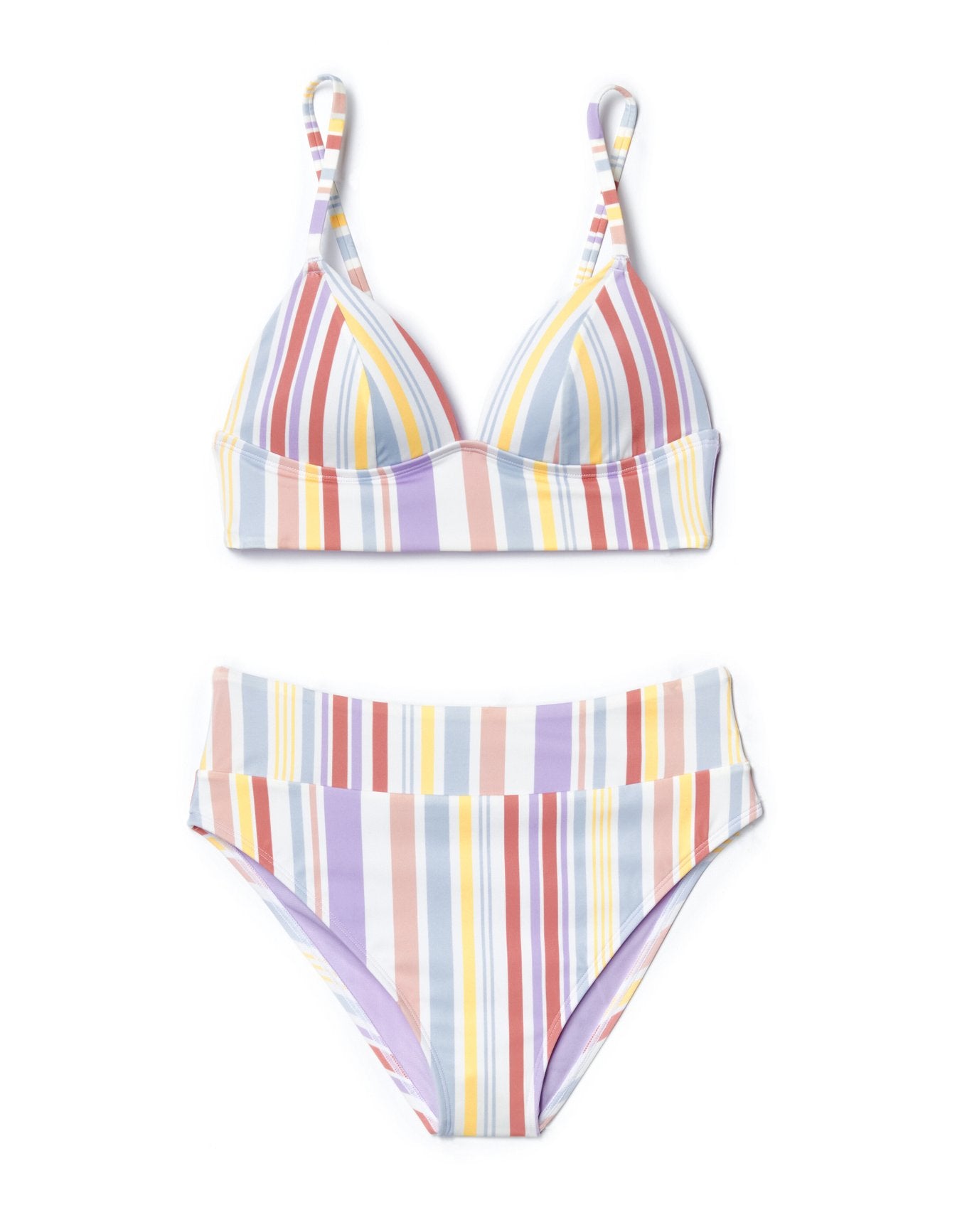 Adore Me Nina Bra in color Sun Soaked Stripe C03 and shape two piece