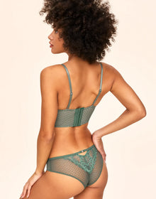 Adore Me Camilla Cheeky Panty in color Dark Ivy and shape cheeky