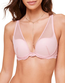 Adore Me Joslyn Push-Up Plunge in color Bleached Mauve and shape plunge