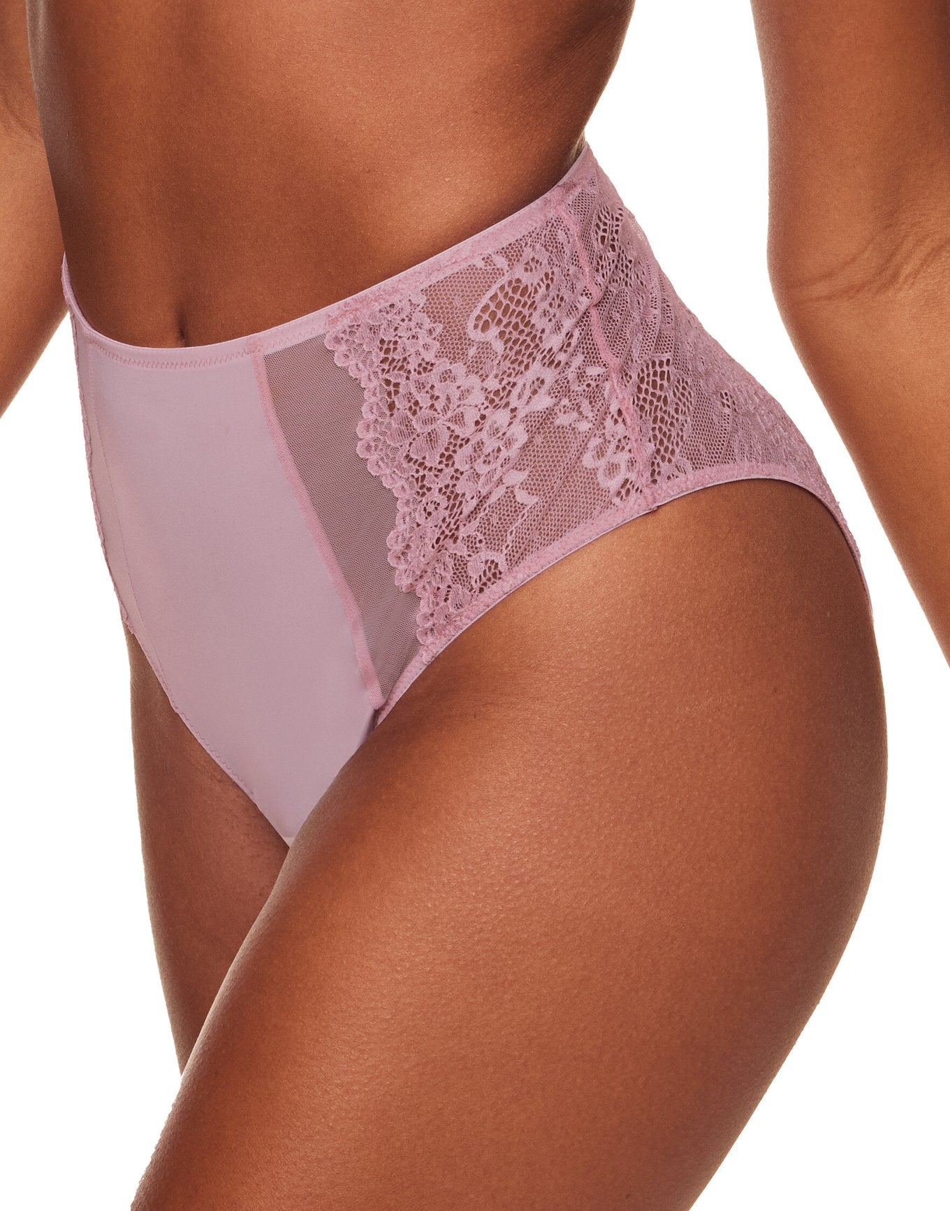 Adore Me Joslyn High-Waist Bikini in color Bleached Mauve and shape high waisted