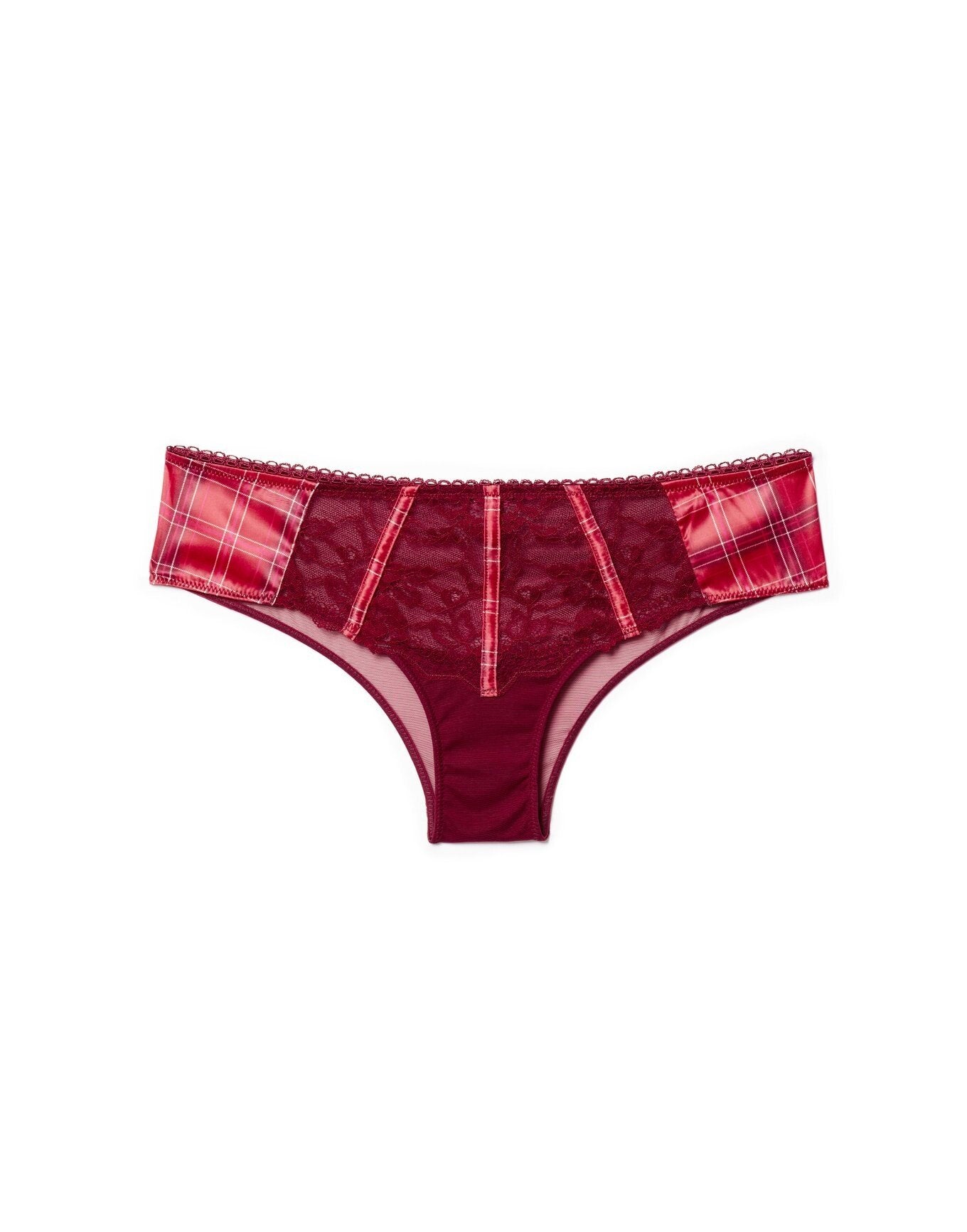 Adore Me Lisette Cheeky Panty in color Plaid Tidings C01 and shape cheeky