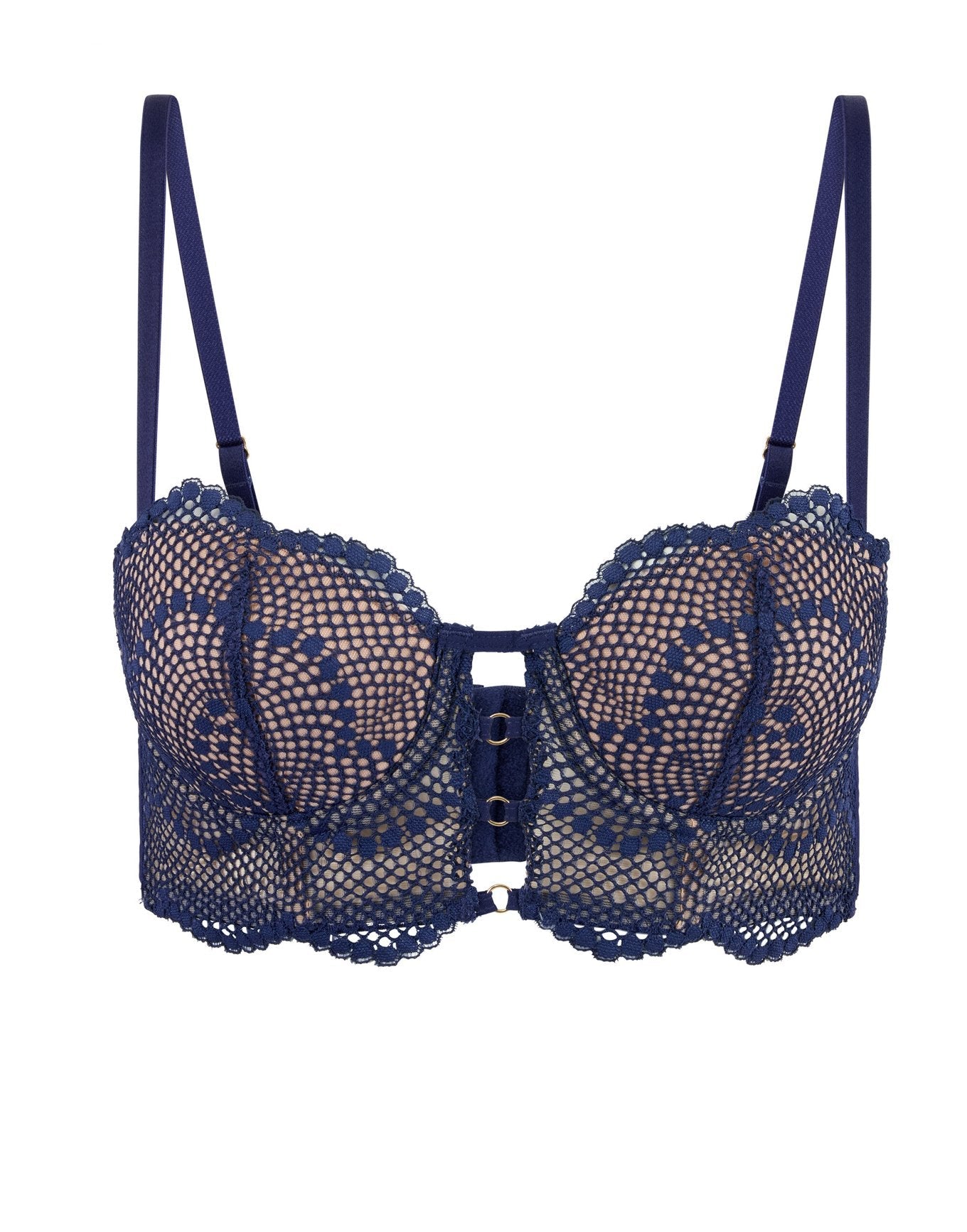 Adore Me Margaritte Push-Up Balconette in color Medieval Blue and shape balconette