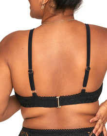 Adore Me Lianne Bra in color Jet Black and shape two piece