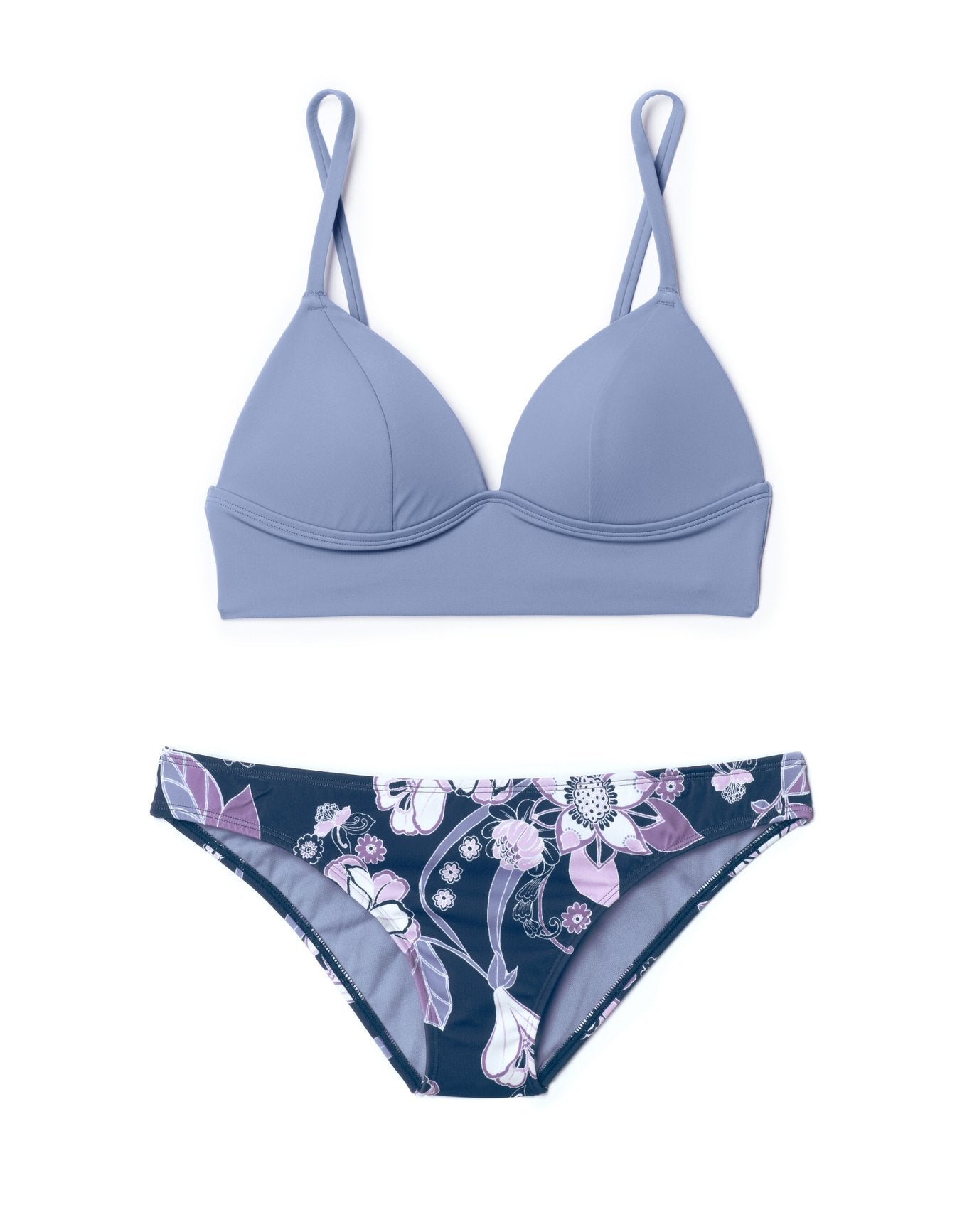 Adore Me Nina Bra in color Purple Impression and shape two piece