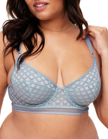Adore Me Tatum Bra in color Ashley Blue and shape full coverage