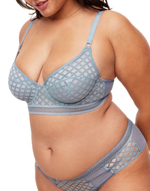 Adore Me Tatum Bra in color Ashley Blue and shape full coverage
