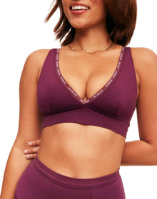 Adore Me Maddey Unlined Bralette in color Grape Wine and shape bralette