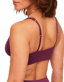 Adore Me Maddey Unlined Bralette in color Grape Wine and shape bralette