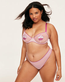 Adore Me Alyshia Unlined Demi in color AM Bday Cupcake Motif and shape demi