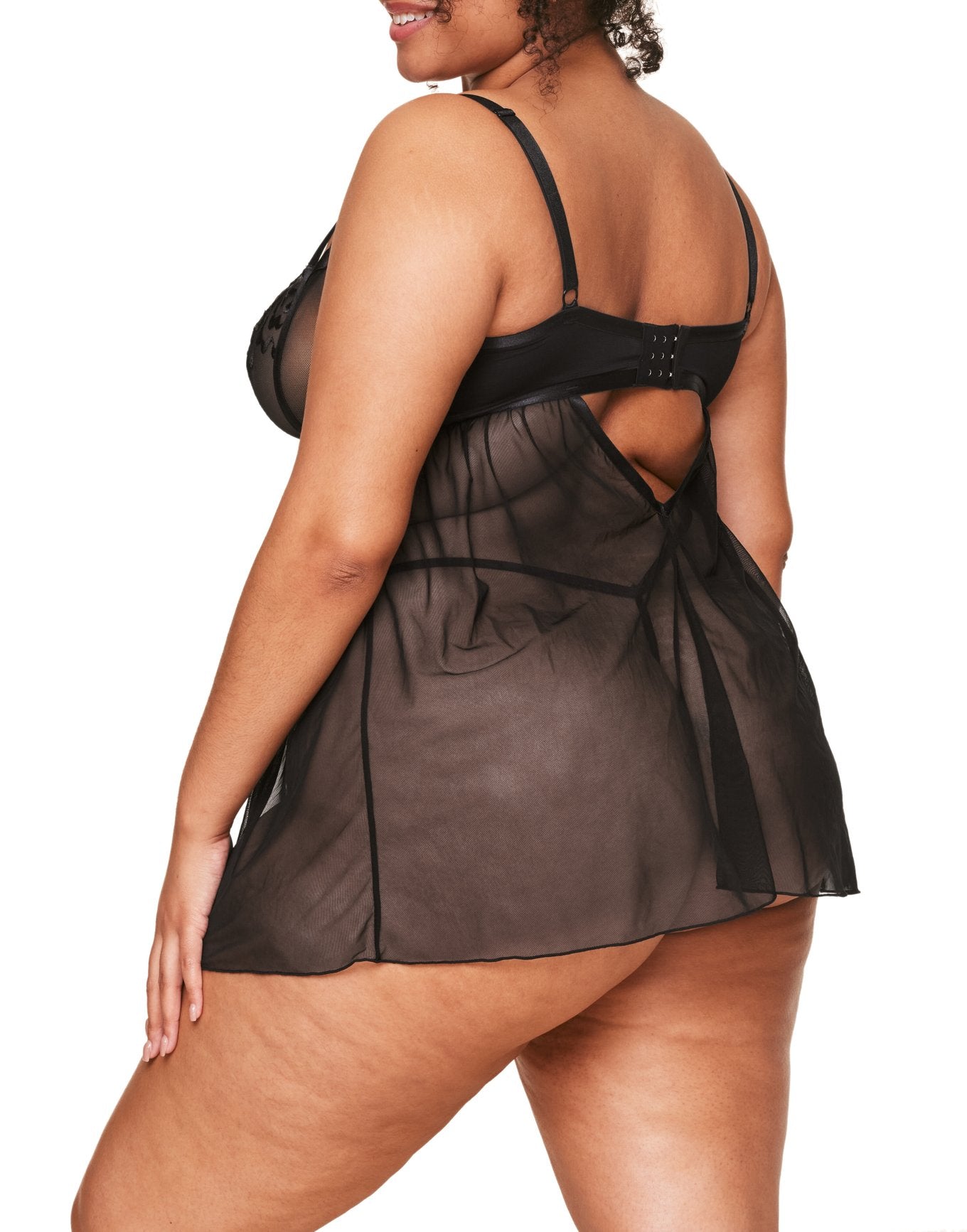 Adore Me Jestina Babydoll in color Jet Black and shape babydoll