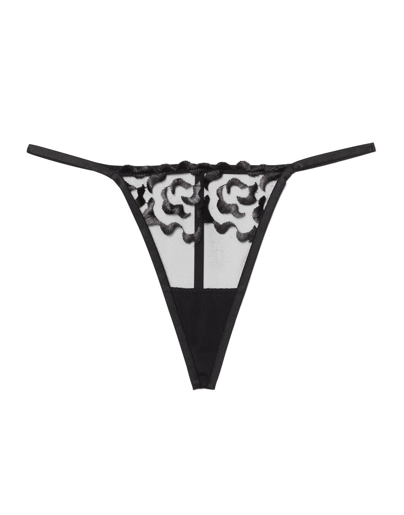 Adore Me Jestina G-String Panty in color Jet Black and shape g-string