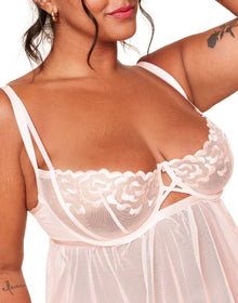 Adore Me Jestina Babydoll in color Soft Pink and shape babydoll