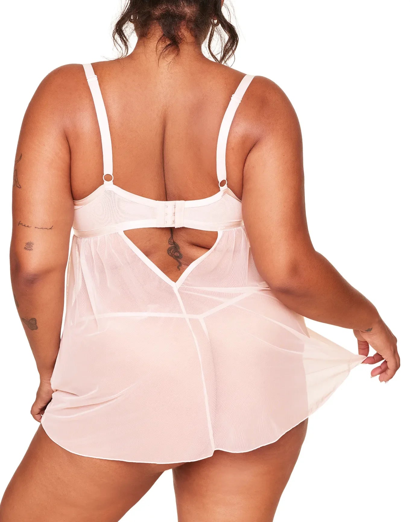 Adore Me Jestina Babydoll in color Soft Pink and shape babydoll