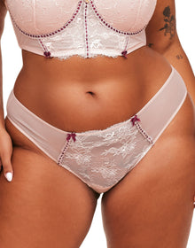 Adore Me Yara Bikini Panty in color Peach Whip and shape bikini
