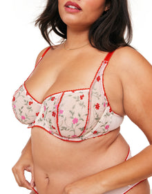 Adore Me Rosa Unlined Balconette in color Blooming Vines Emb C06 and shape balconette