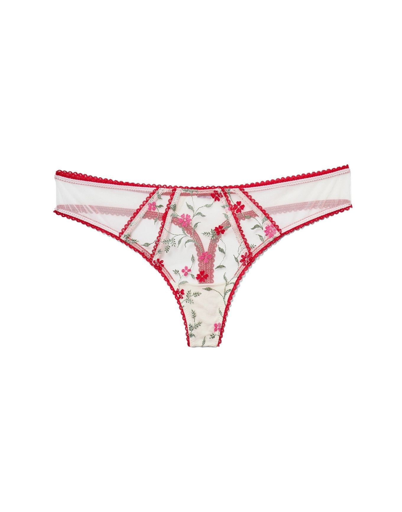 Adore Me Rosa Thong Panty in color Blooming Vines Emb C06 and shape thong