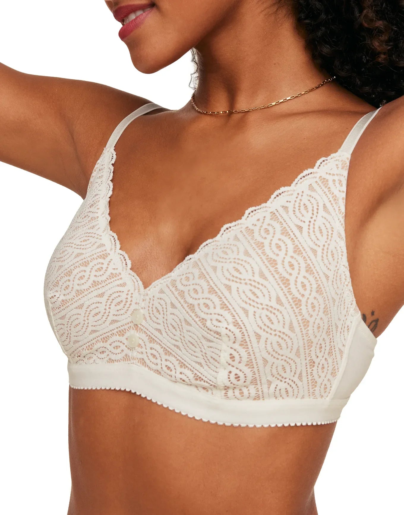 Adore Me Samanta Contour Bralette in color Whisper White and shape bralette