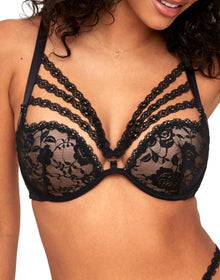 Adore Me Marcia Push-Up Plunge in color Jet Black and shape plunge