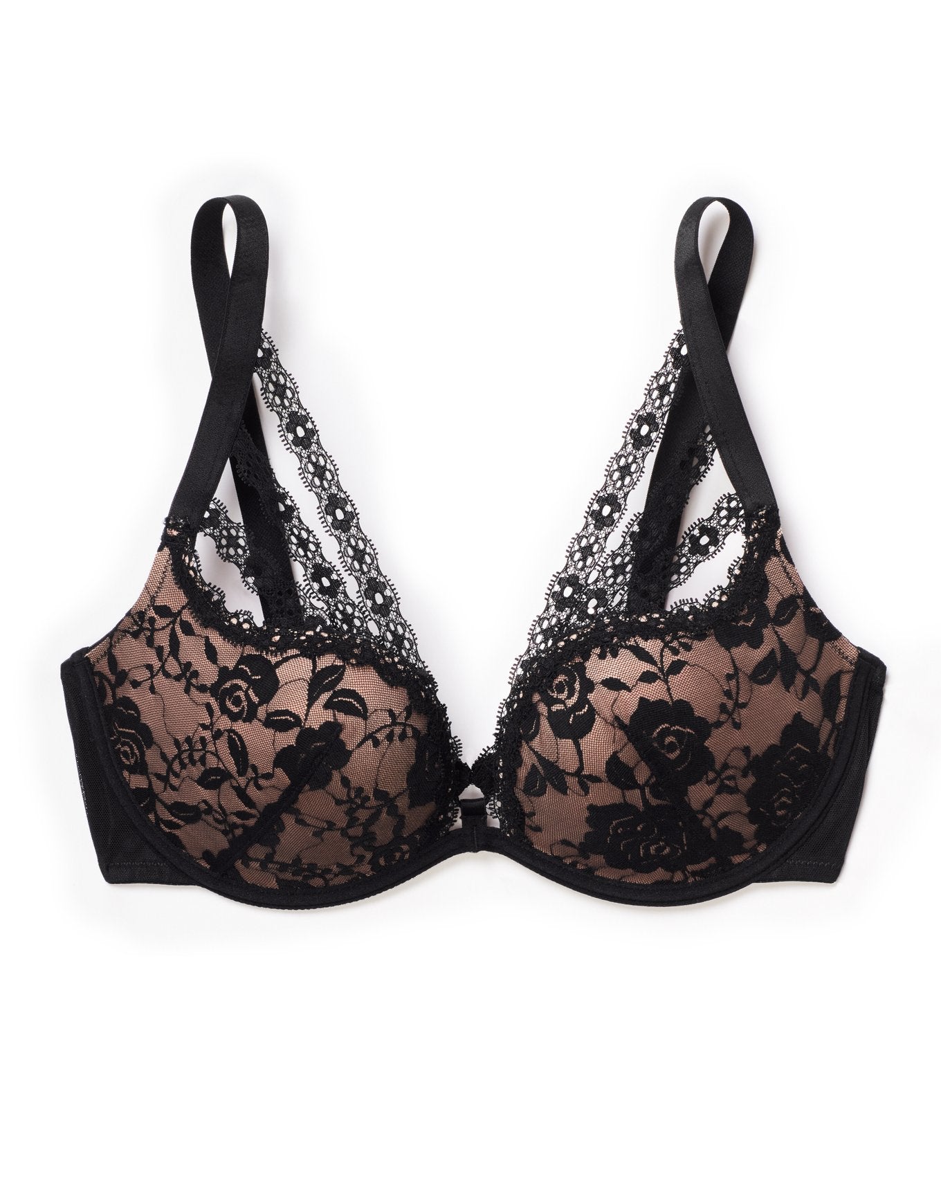 Adore Me Marcia Push-Up Plunge in color Jet Black and shape plunge