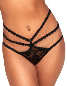 Adore Me Marcia Cheeky Panty in color Jet Black and shape cheeky