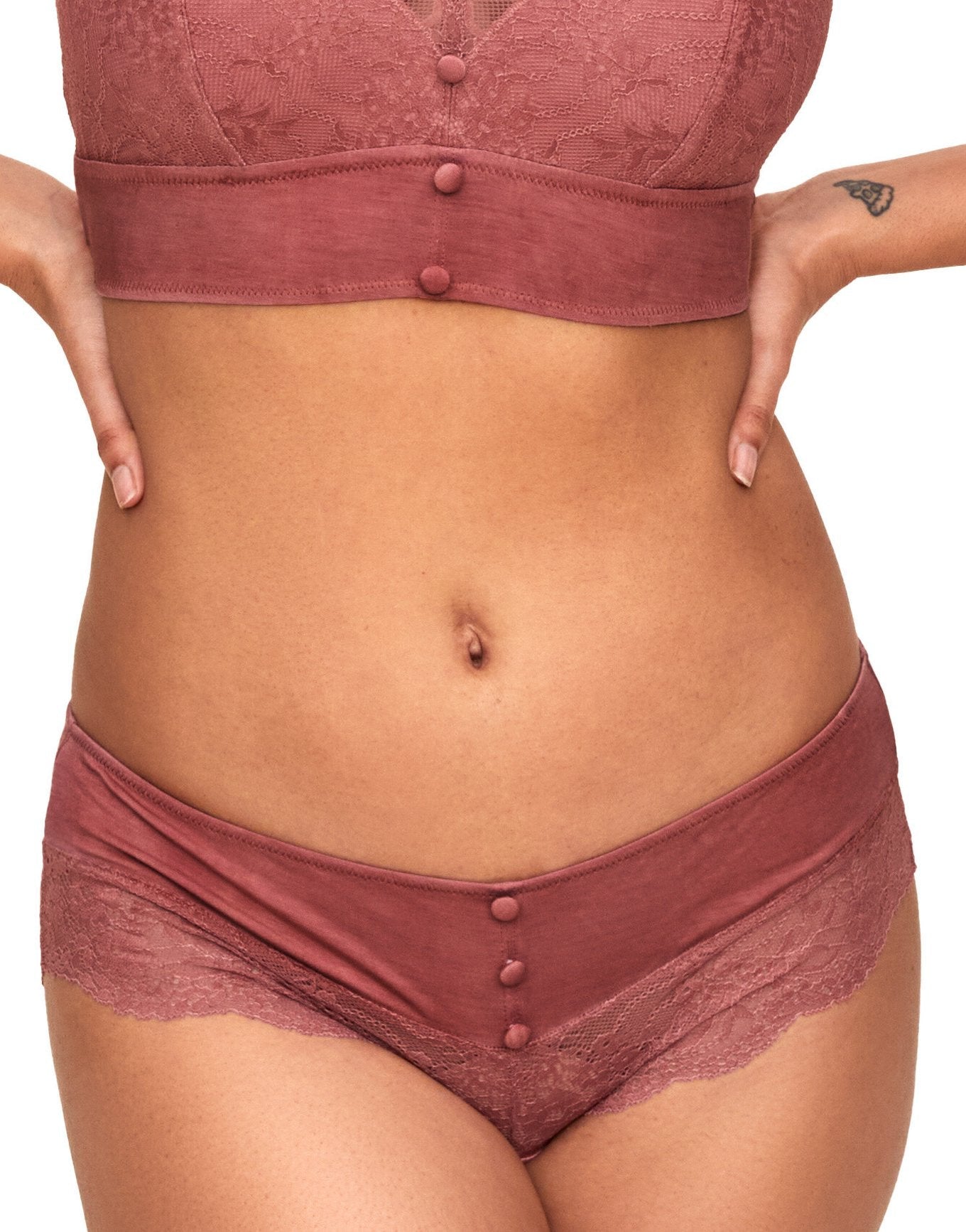 Adore Me Anja Hipster Panty in color Withered Rose and shape hipster