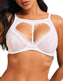 Adore Me Kalila Unlined Plunge High Neck in color Bright White and shape plunge