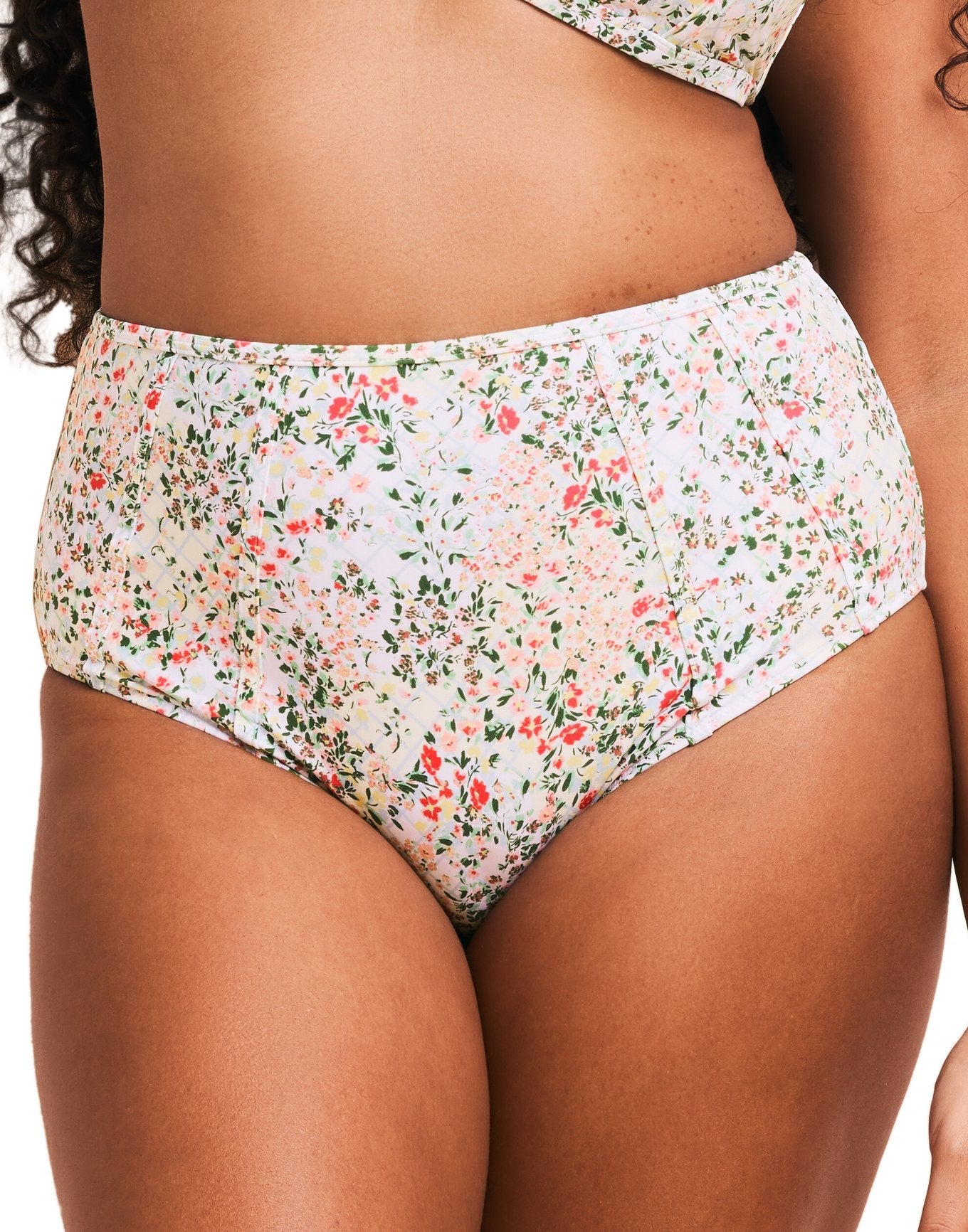 Adore Me Valcea High-Rise Bikini in color Spring Bouquet C01 and shape high waisted
