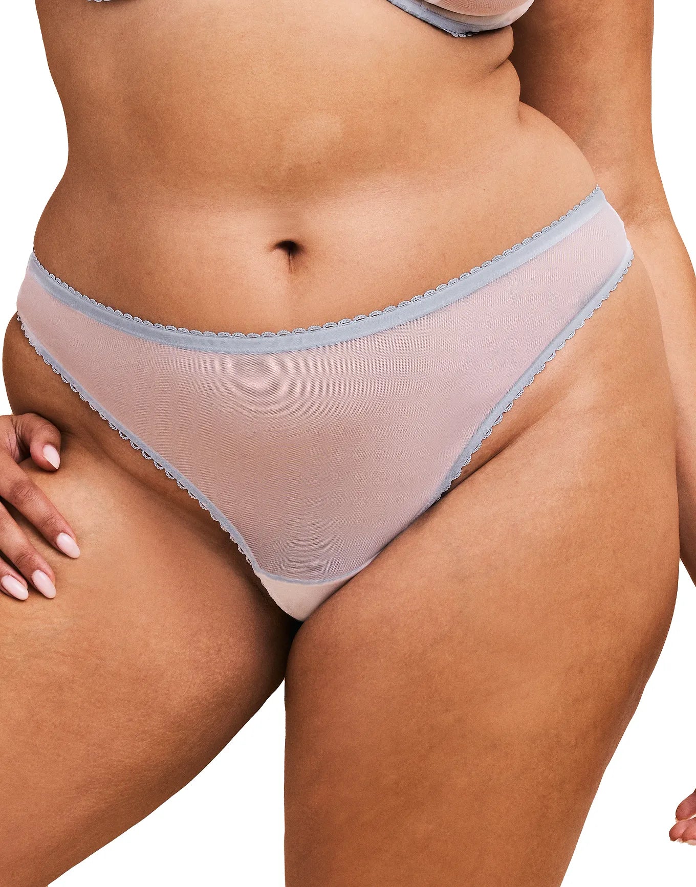 Adore Me Alyshia Thong Panty in color Bright White and shape thong