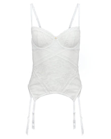 Adore Me Scottie Unlined Balconette Bustier in color Bright White and shape bustier
