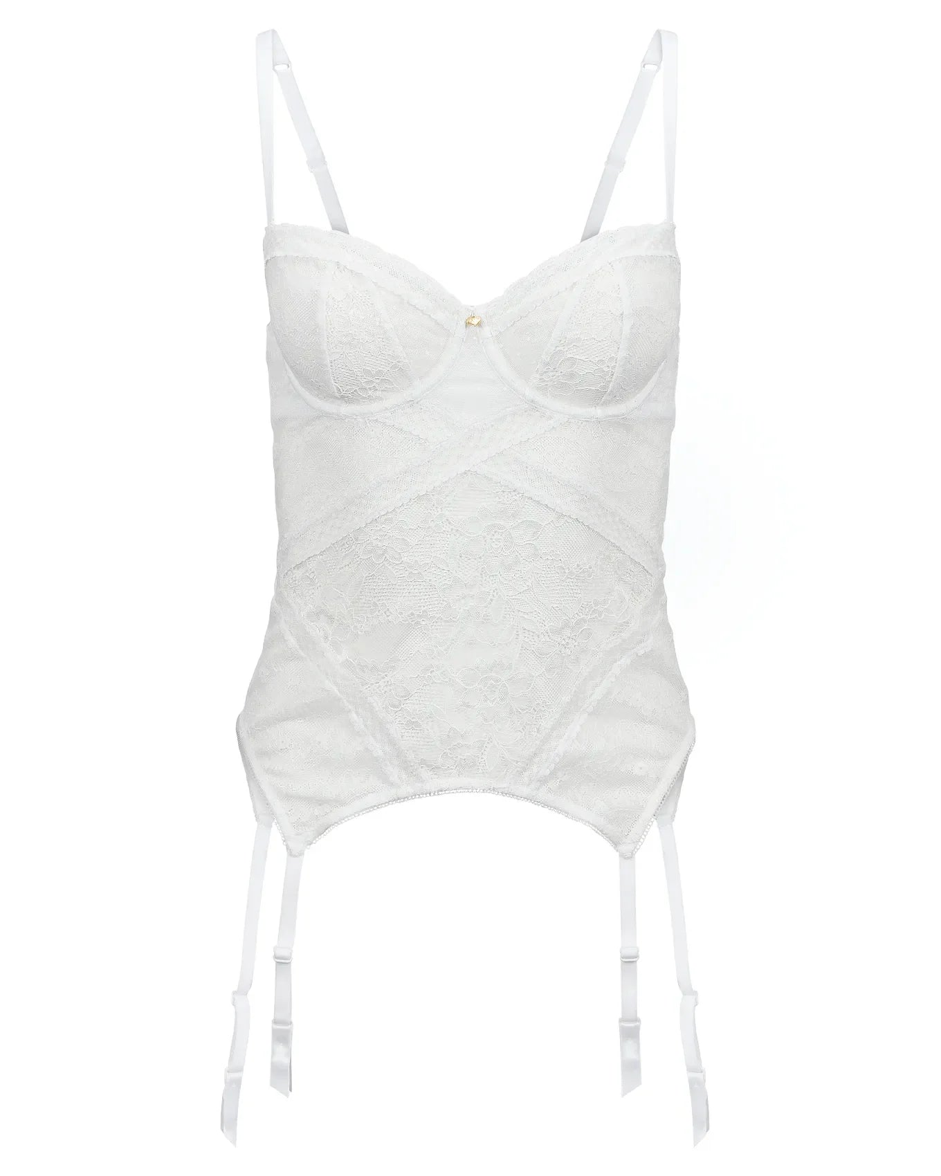 Adore Me Scottie Unlined Balconette Bustier in color Bright White and shape bustier