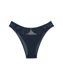Adore Me Abella High Waisted Brazilian in color Dark Sapphire and shape cheeky