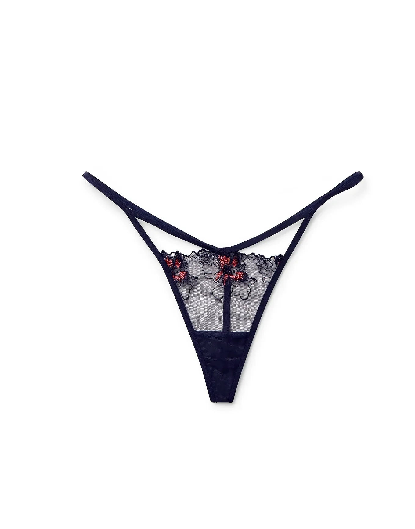 Adore Me Farah High-Cut G-String in color Evening Blue and shape g-string