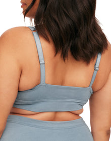 Adore Me Maddey Unlined Bralette in color Ashley Blue and shape bralette