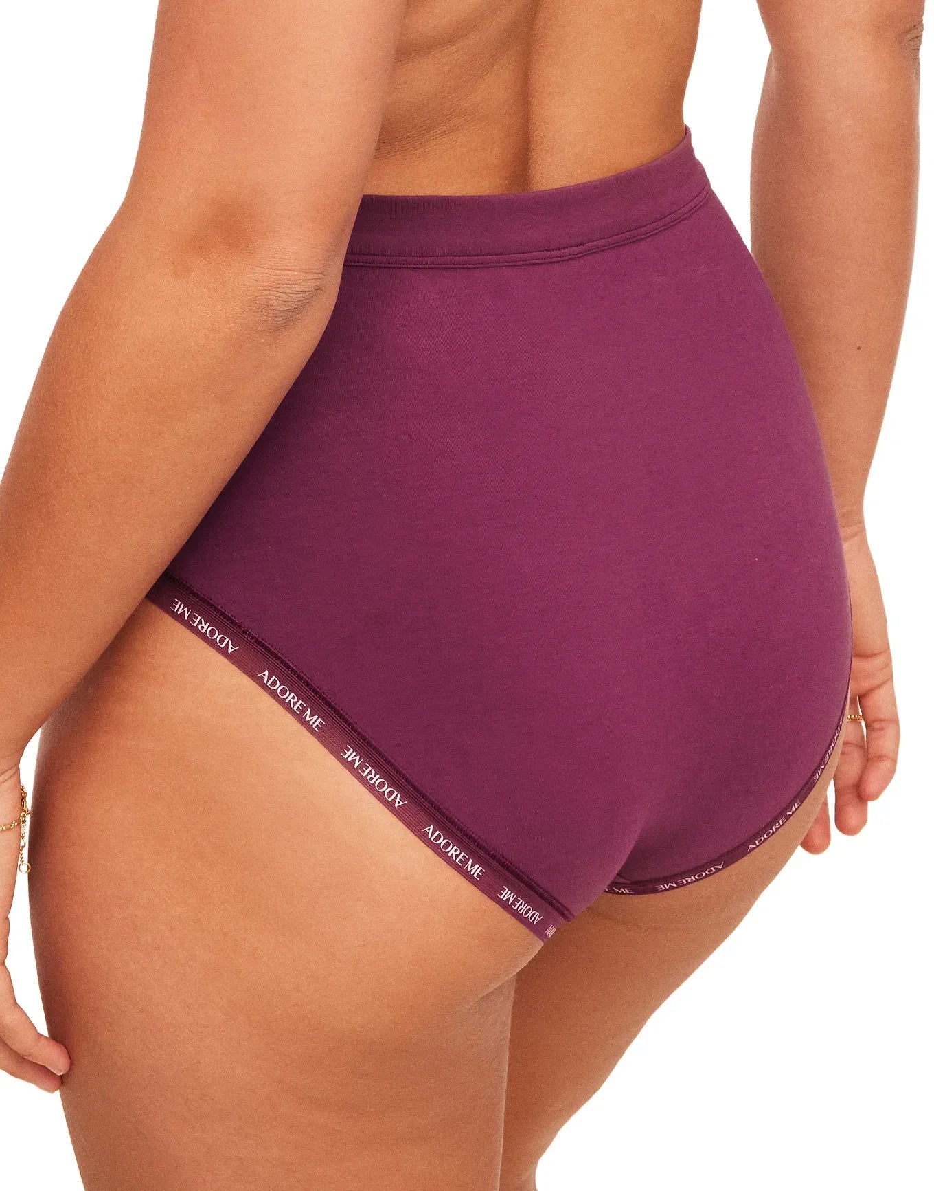 Adore Me Maddey Panty in color Grape Wine and shape high waisted