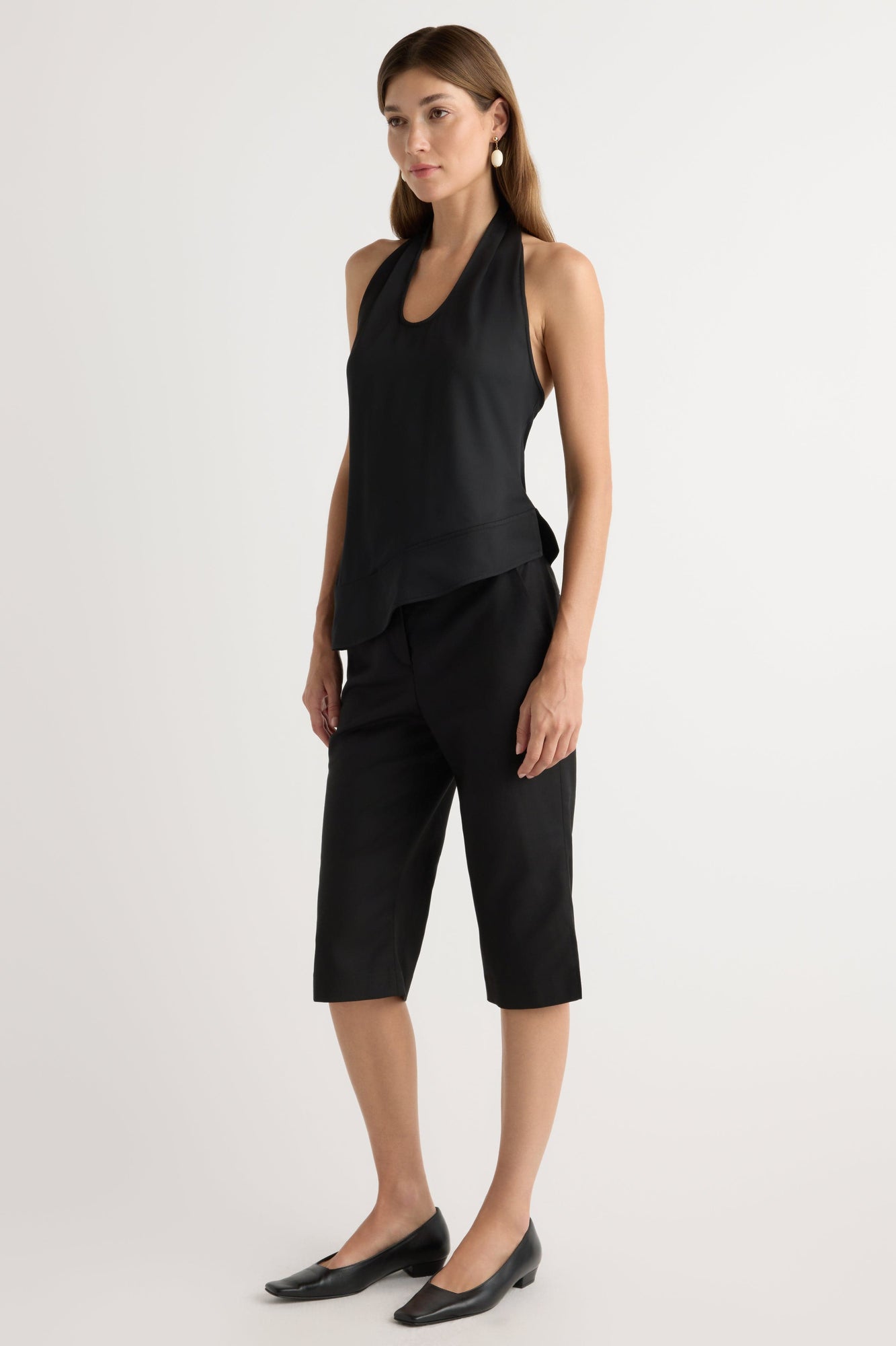 Renee | Anju Asymmetric-Hem Halter Blouse in Size Extra Small