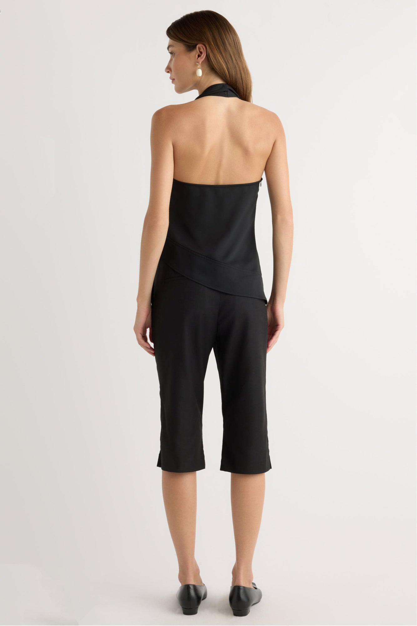 Renee | Anju Asymmetric-Hem Halter Blouse in Size Extra Small