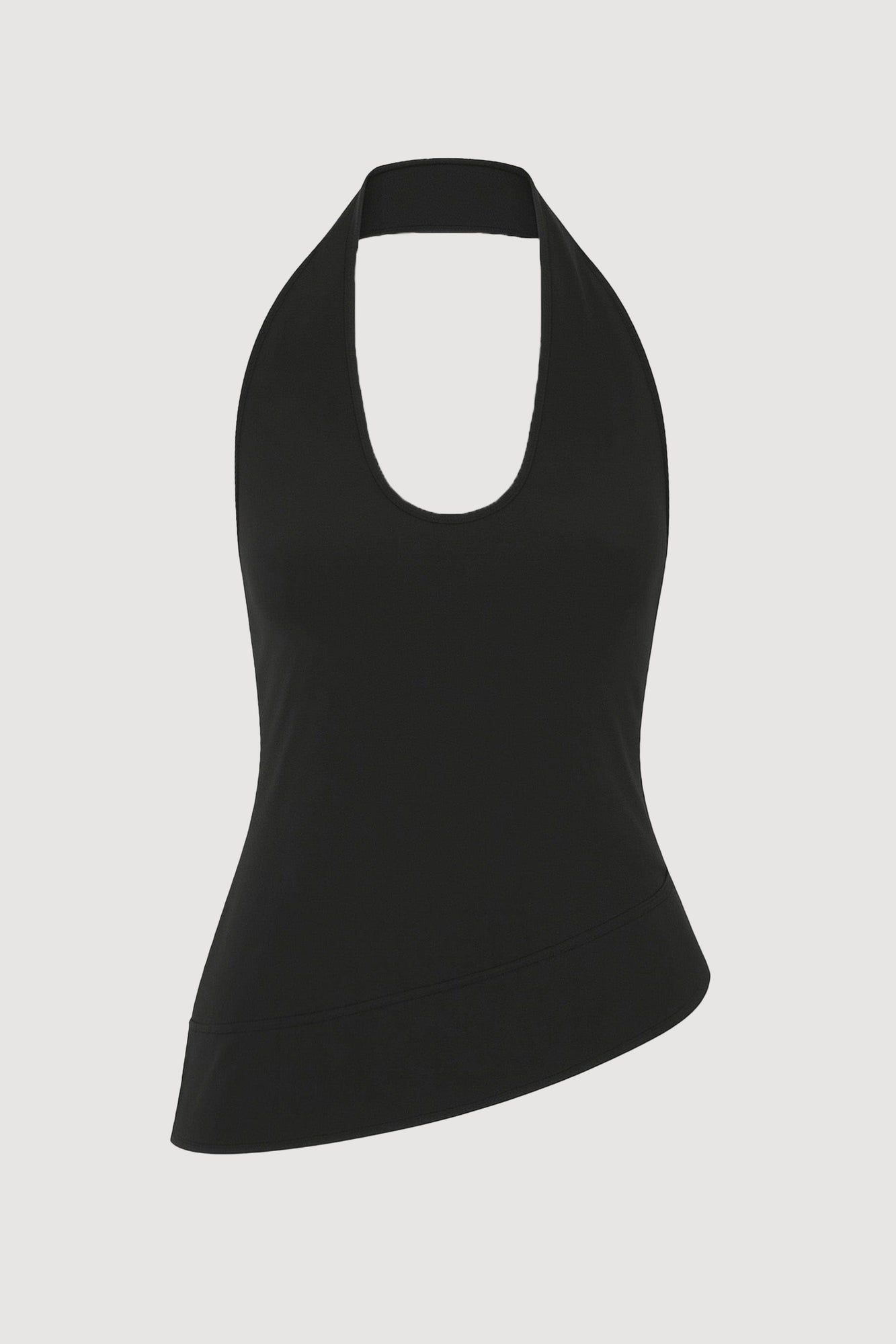 Renee | Anju Asymmetric-Hem Halter Blouse in Size Extra Small - Flat