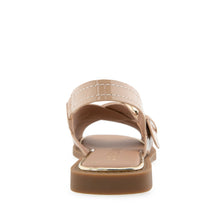 Cassa Sandal Flat | Beige Bisque Patent Faux Leather