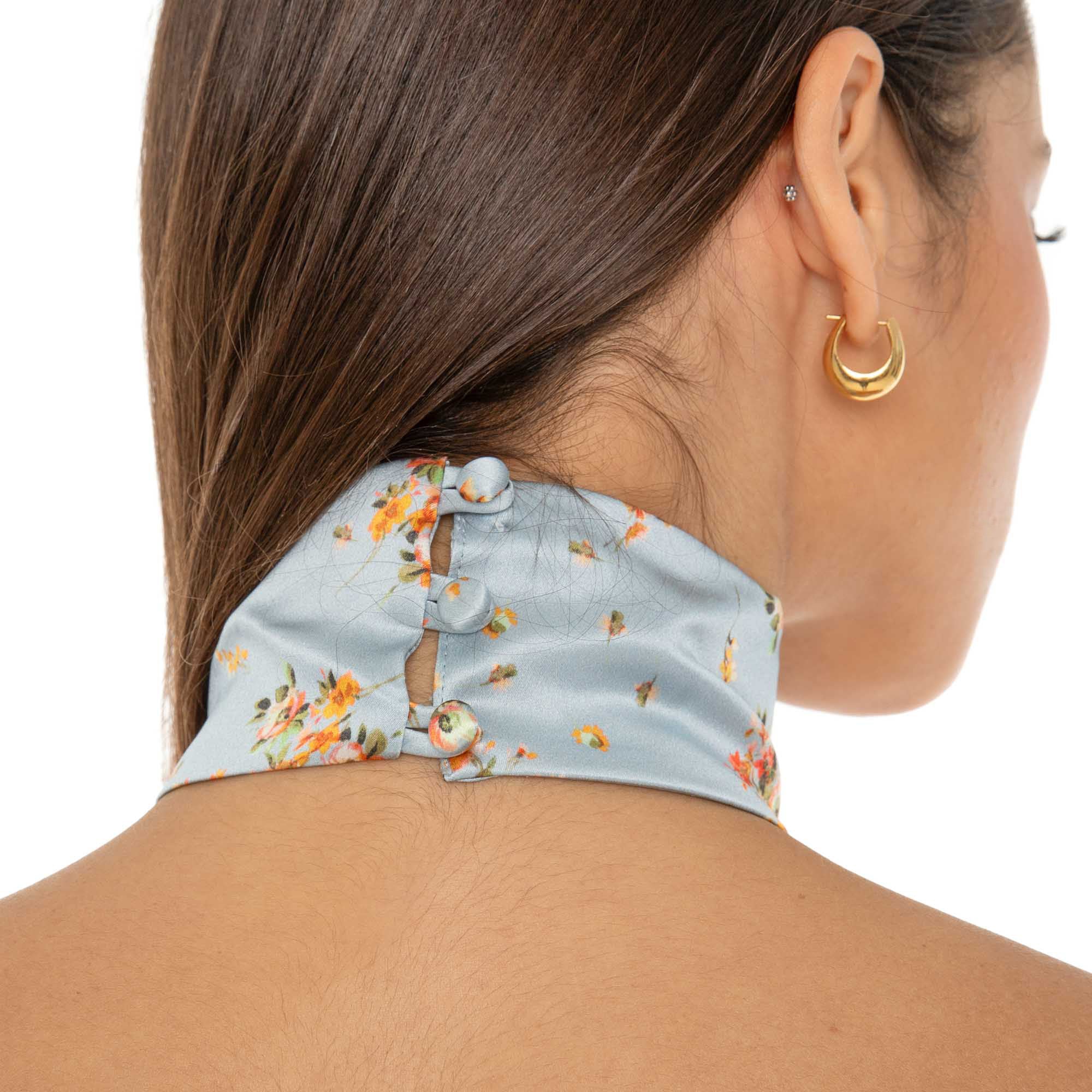 Are You Am I - Kiku Floral Top **sky