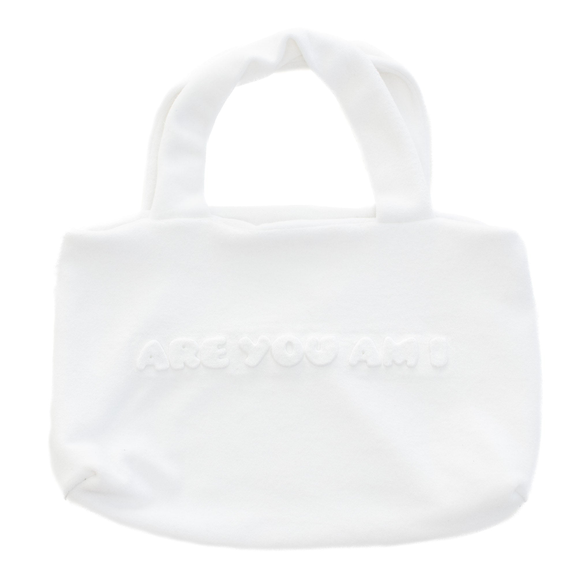 Are You Am I - Plush Tote **white