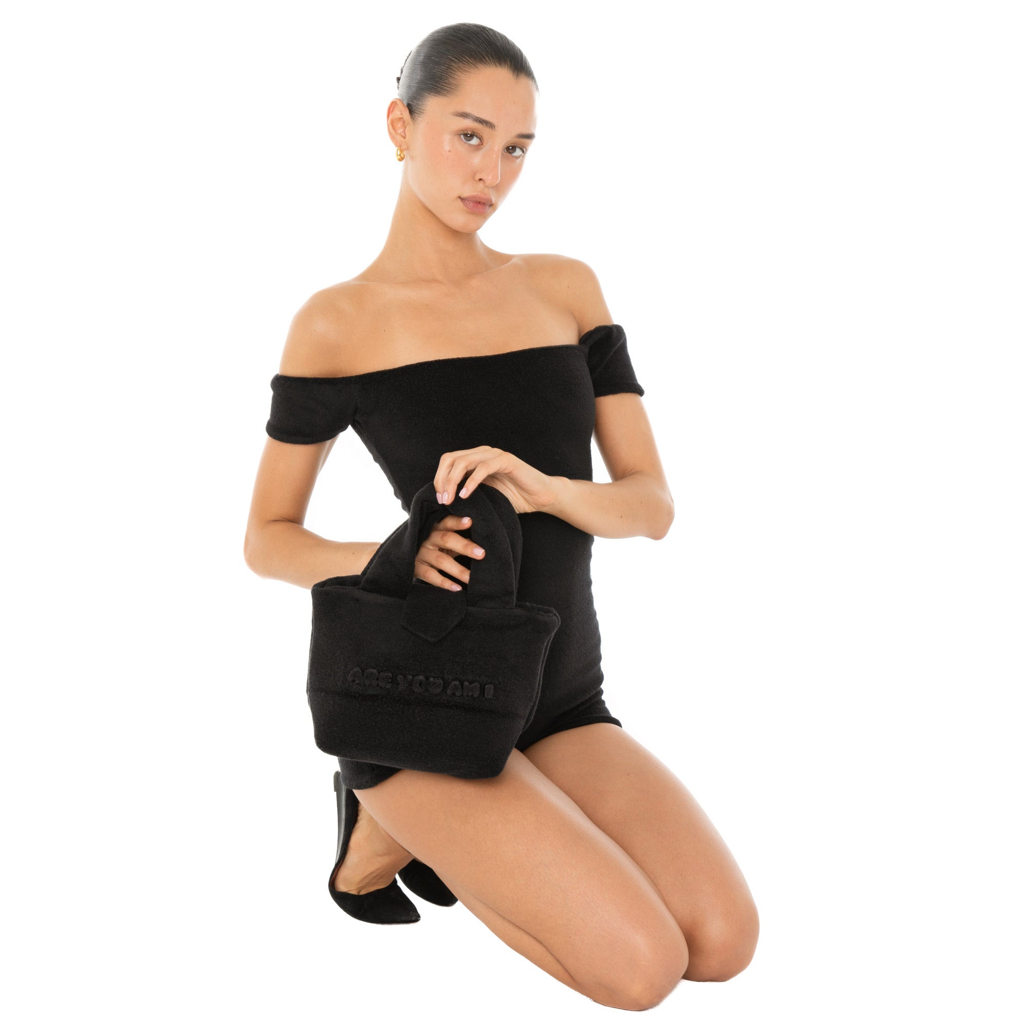 Tiny Plush Tote | Black