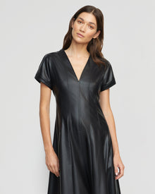 Renee | Ash Leather A-Line Dress in Size Extra Small