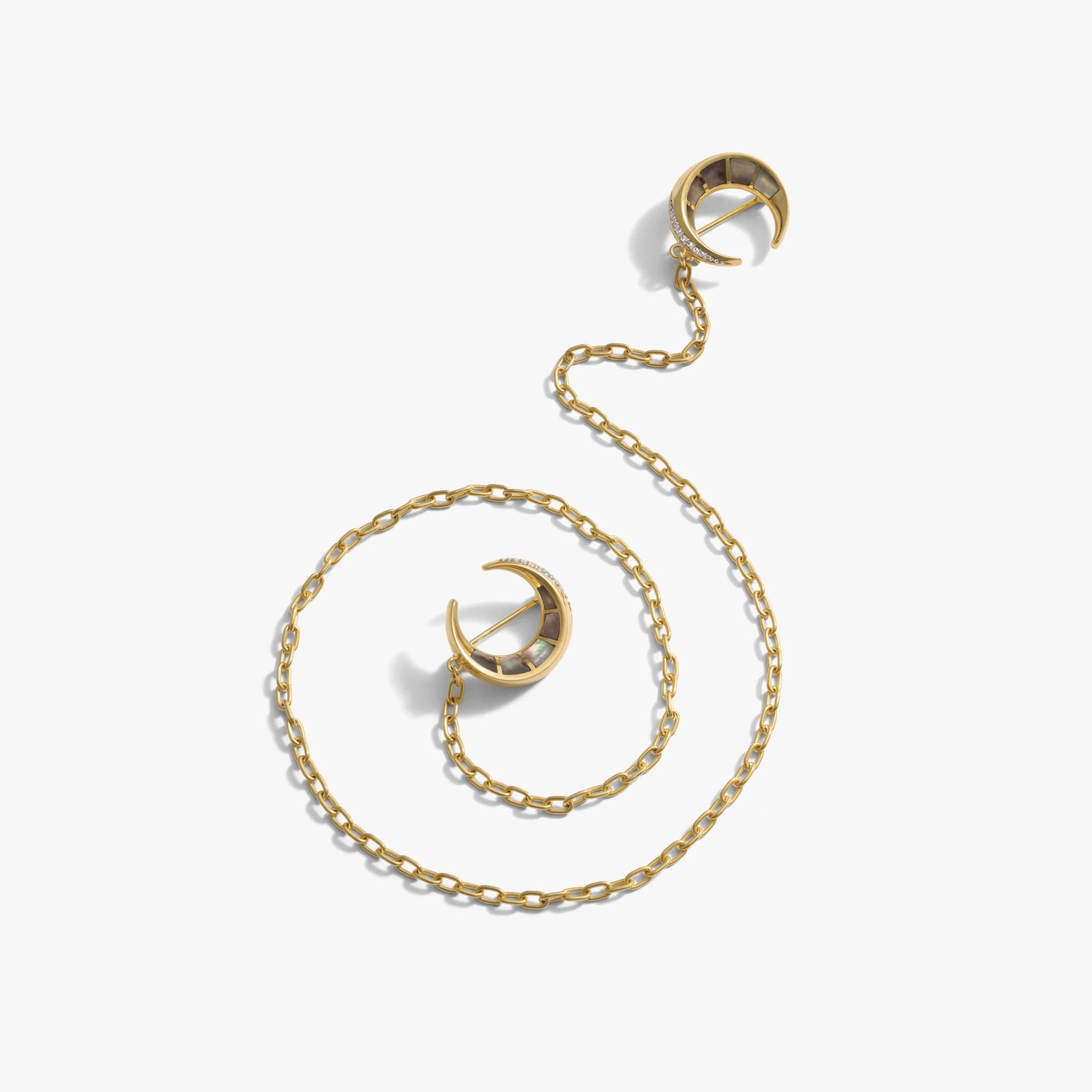Awe Inspired  Accessories Double Crescent Moon Brooch