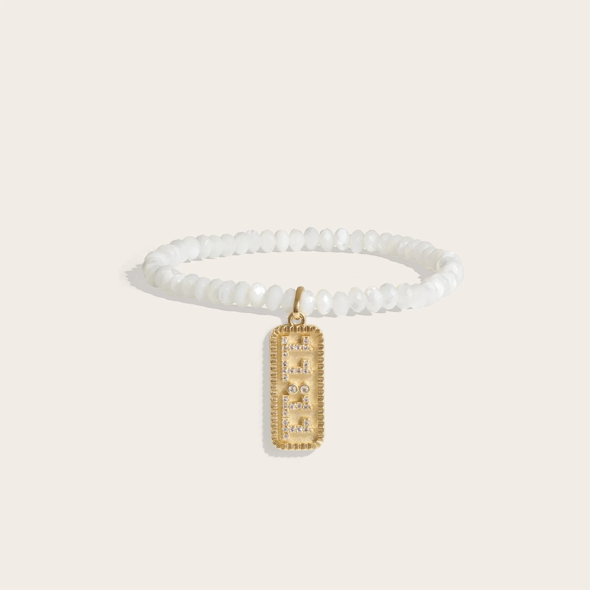 11:11 Mother of Pearl Beaded Bracelet | 14K Yellow Gold Vermeil