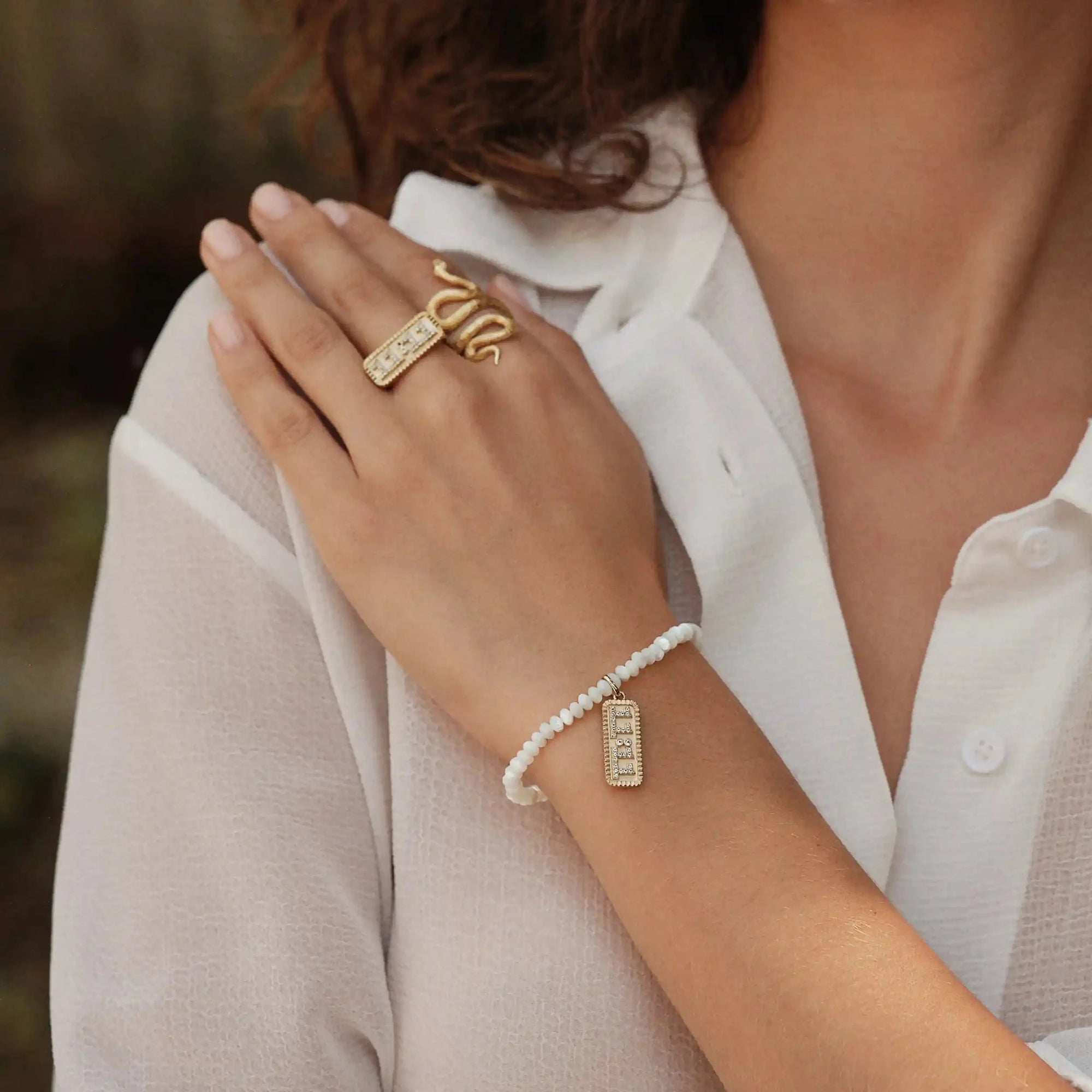 11:11 Mother of Pearl Beaded Bracelet | Sterling Silver