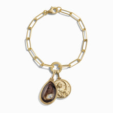 Black Pearl Triple Goddess Bracelet | 14K Yellow Gold Vermeil