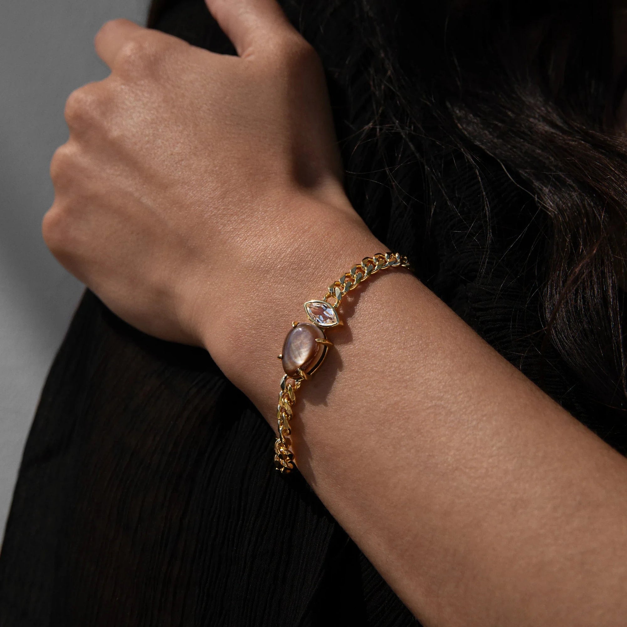 Deep Sea Black Mother of Pearl Bracelet | Sterling Silver