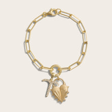 Spiked Heart Zodiac Charm Bracelet | 14K Yellow Gold Vermeil | Multi