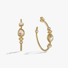 Awe Inspired  Earrings Organic Pearl Gemstone Hoops
